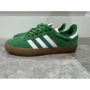 Adidas Green Suede Sneakers with White Accents